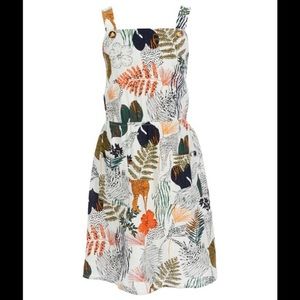 Monteau brand dress- A line, square neck, jungle animal print.